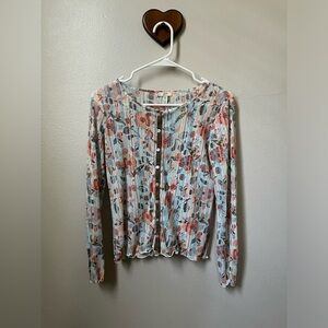 Y2K JJill sheer floral cardigan size xs